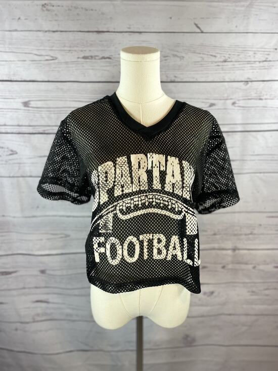 Graphic Tee Other - Vintage Spartans Football Mesh Jersey Crop Top Youth Medium Black Graphic Tee